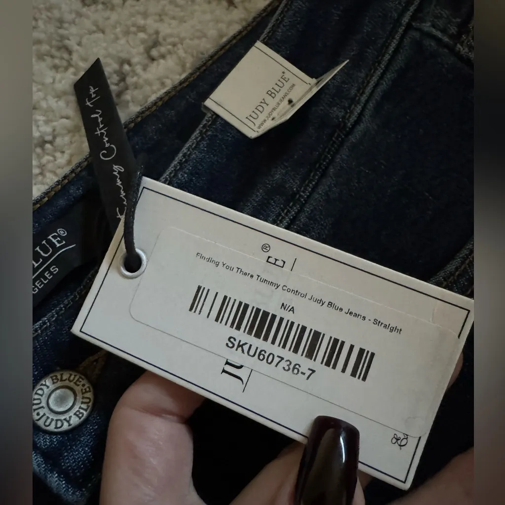 Judy Blue Daisy Tummy Control High Rise Straight Leg Jeans Sz‎ 28/7 NEW - Image 9