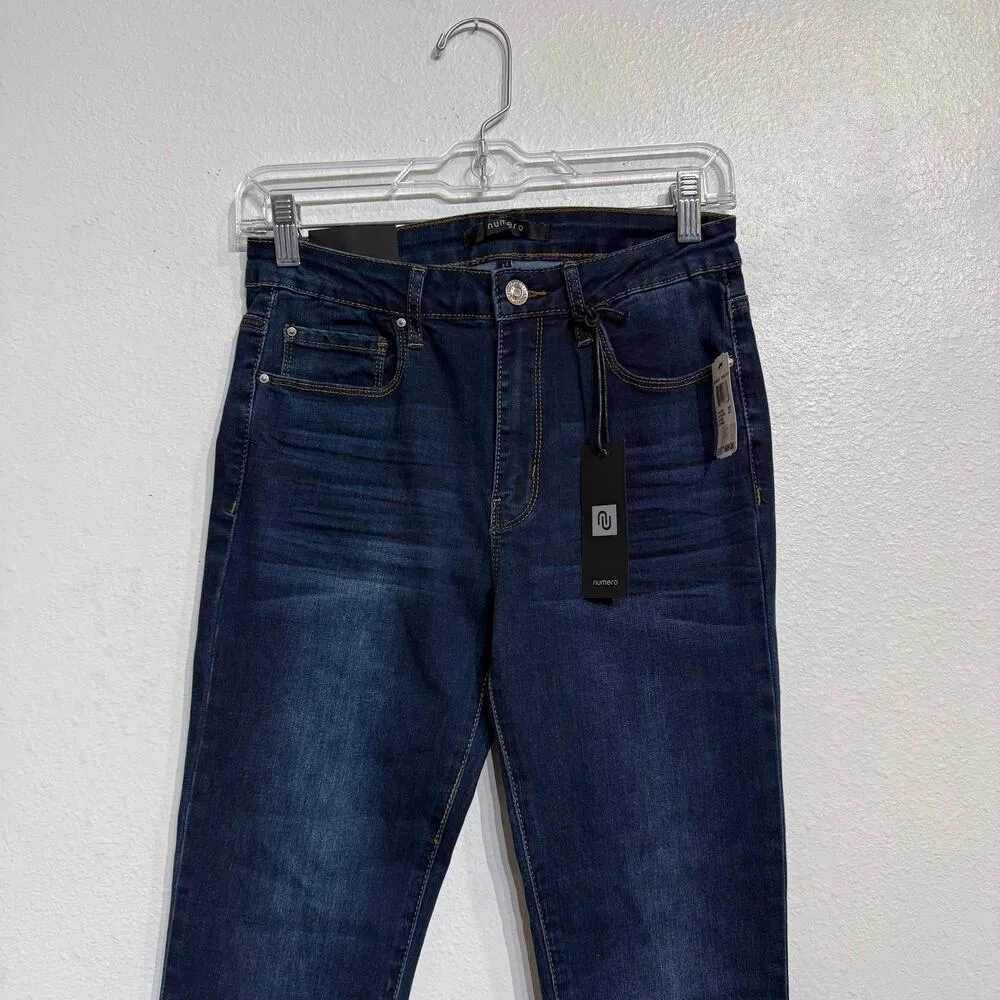 Numero Imperial Blue Phoenix High Rise Straight Crop Jeans Sz 27 NWT - Image 3