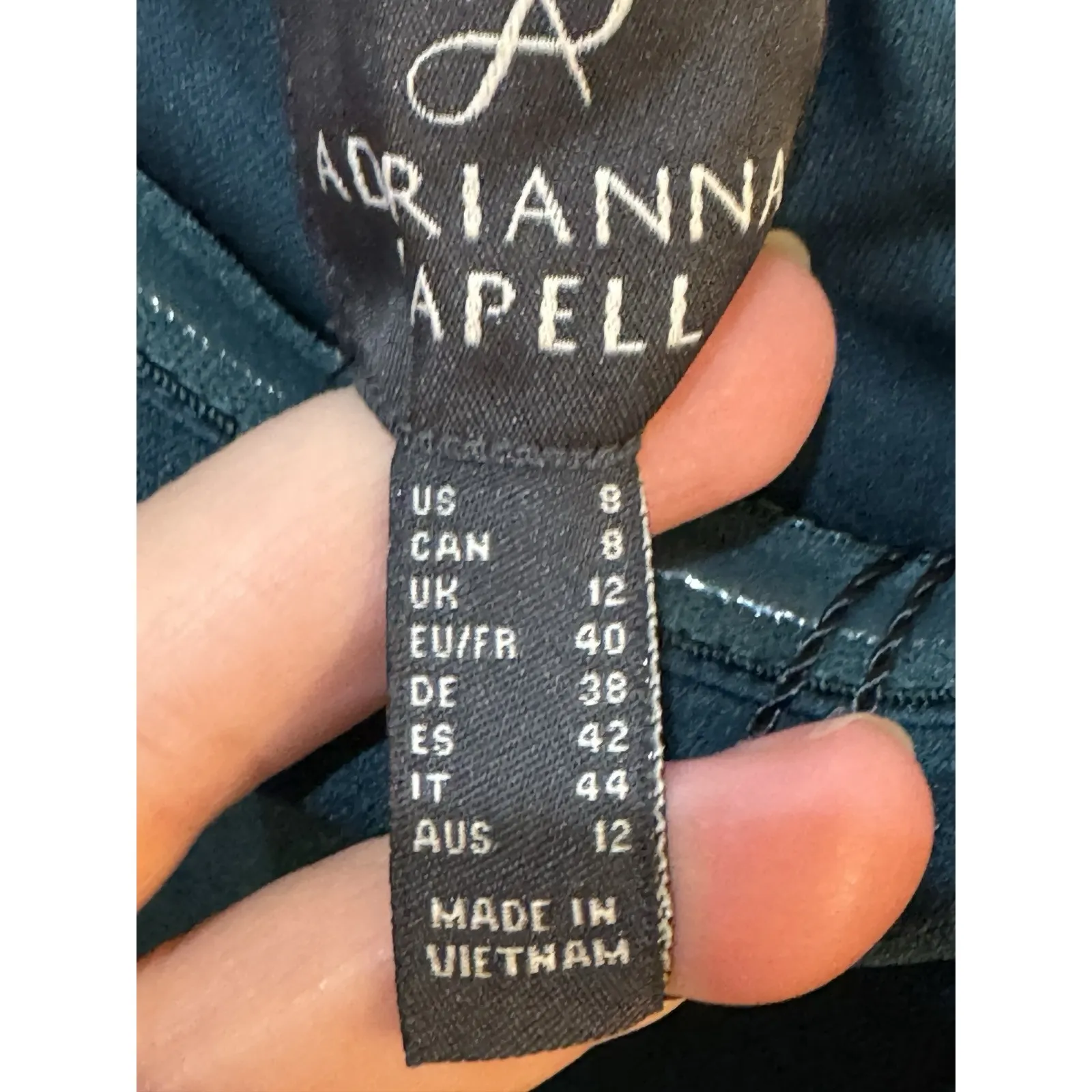 Adrianna Papell One‎ Shoulder Chiffon Long Gown Hunter Size 8 Formal Wedding - Image 8