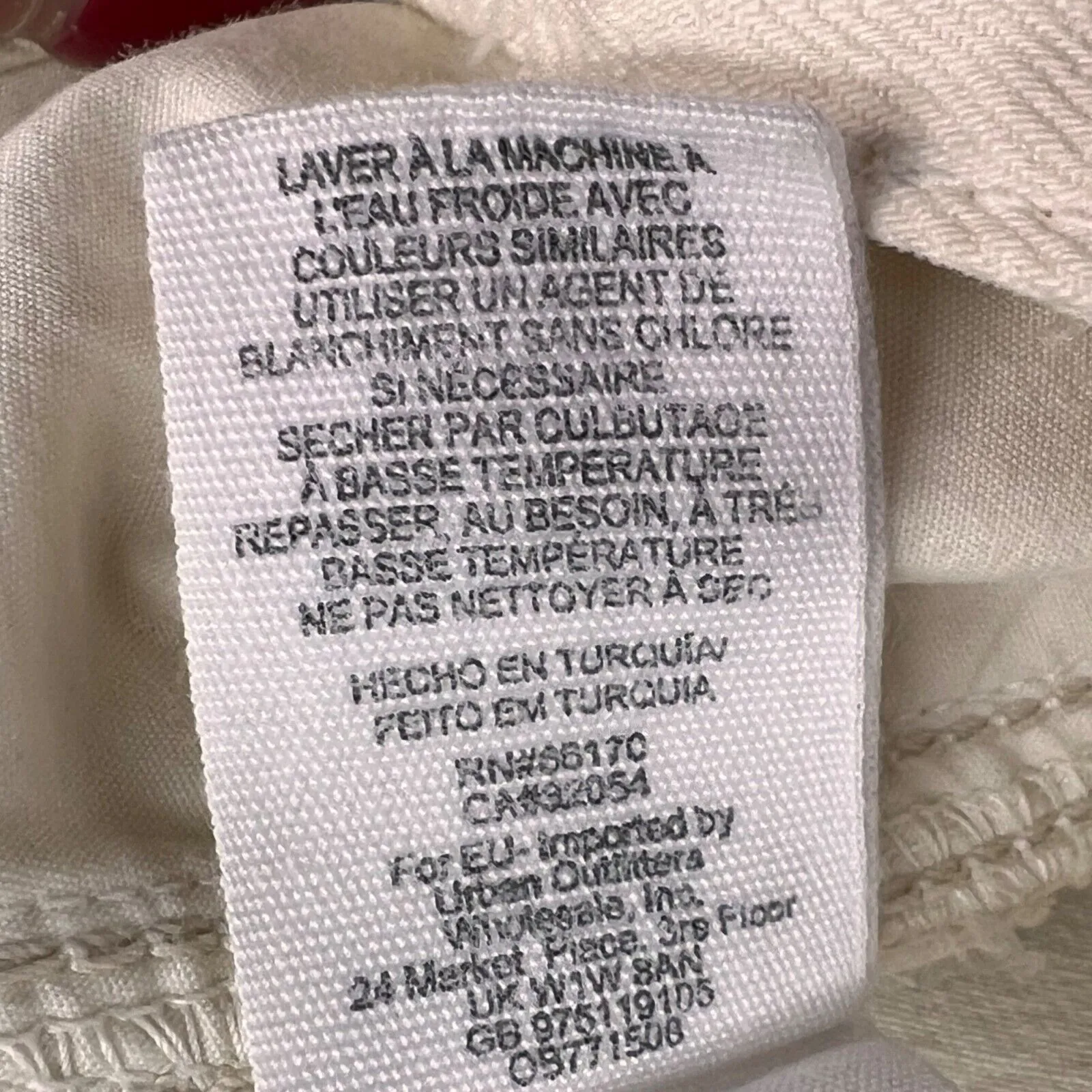 Free People We The Free Jeans Womens 27 Cream Tapered Leg Five Pocket Raw Hem - Image 12