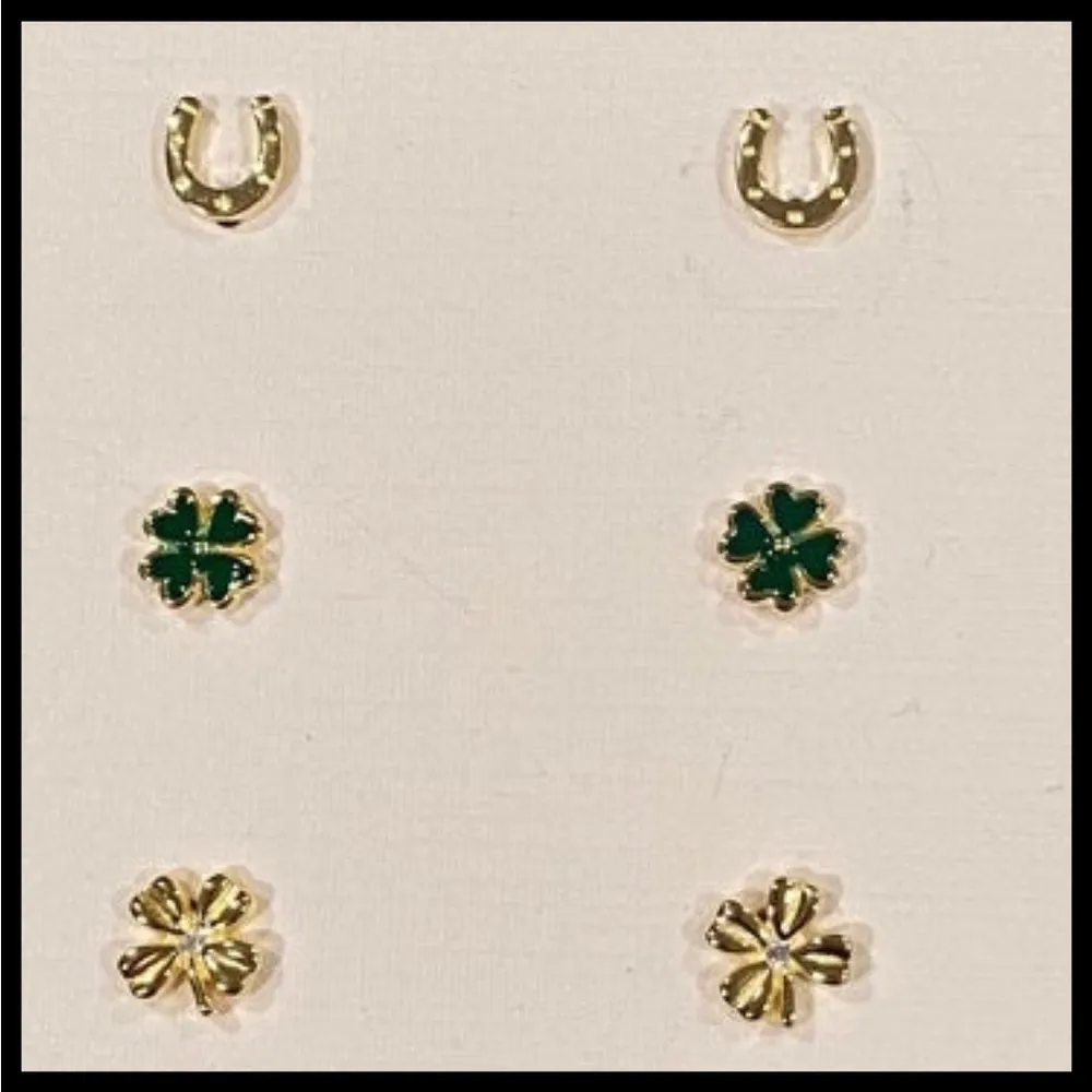 3- Pairs St. Patrick’s Sterling Silver Earrings  🍀 - Image 3