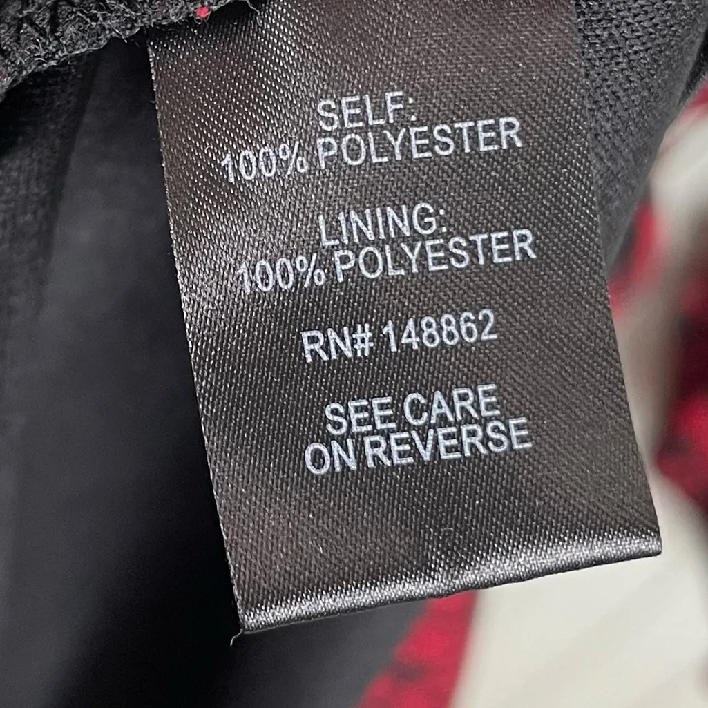 Torrid Midi Crinkle Chiffon Surplice Balloon Sleeve Dress Plus Size 5X Red Black - Image 9