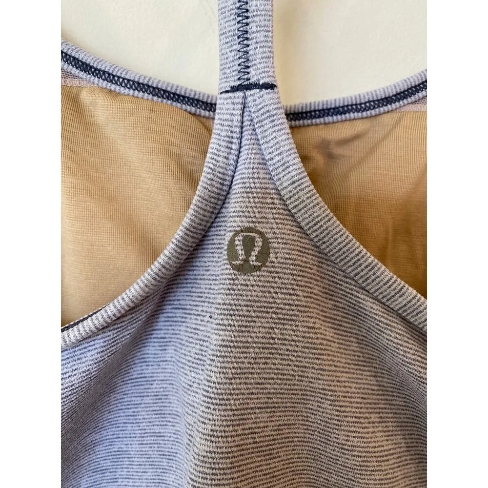 Lululemon Sleeveless Power Y Racerback Tank Top Heathered Gray Women's Size - Image 6