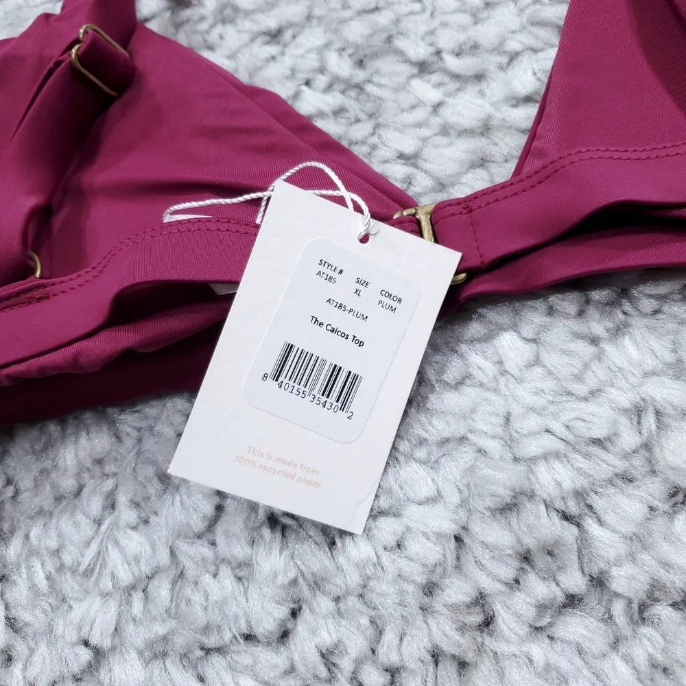 Andie Swim The Caicos Bikini Top Size XL Purple Plum Padded Lined - Image 4