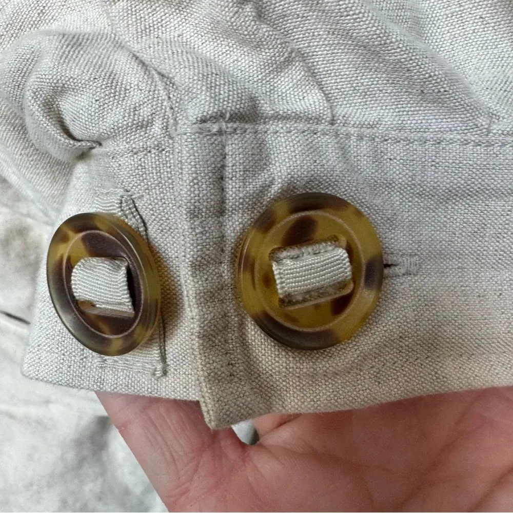 Londonjean Chino Short Sleeve Button Up Top Jacket Linen Cotton‎ Khaki Belted Sm Tan - Image 4