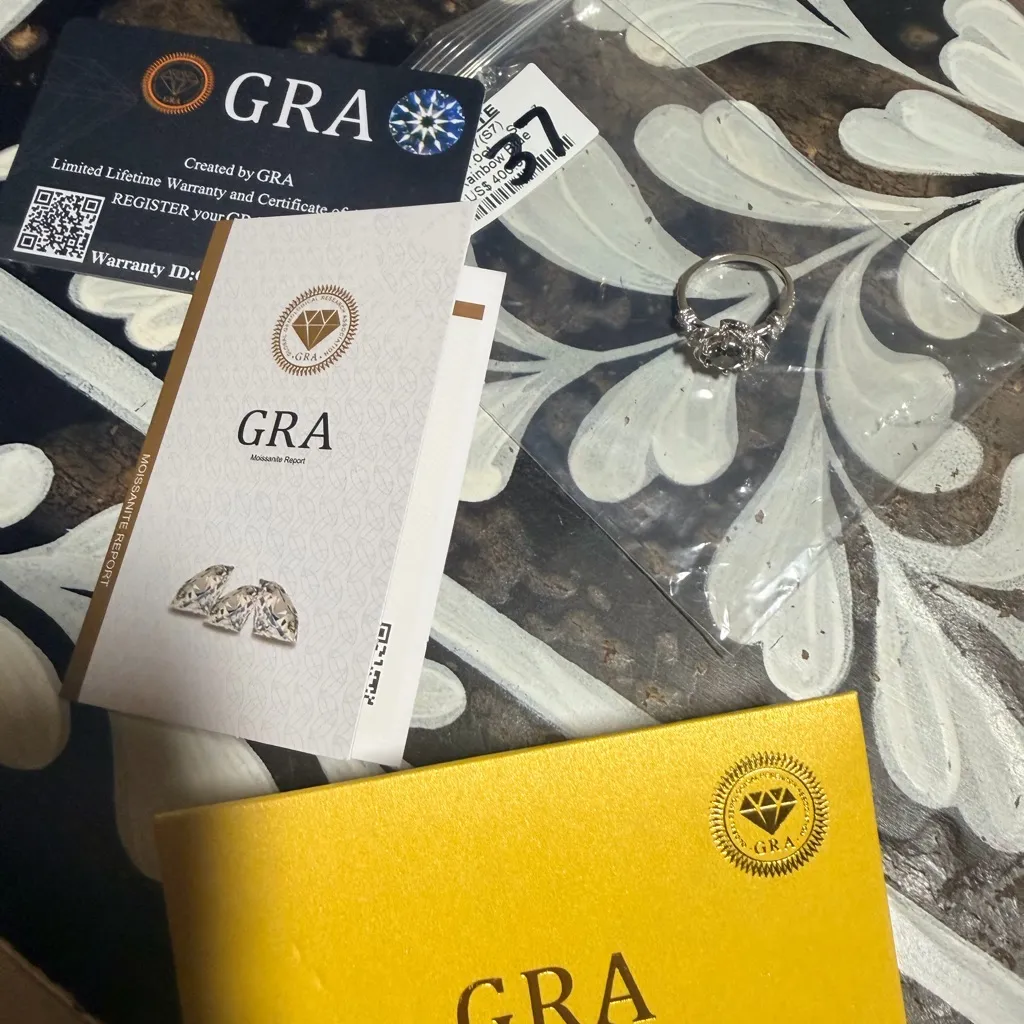 Elegant Silver Floral Ring with Moissanite - Image 5