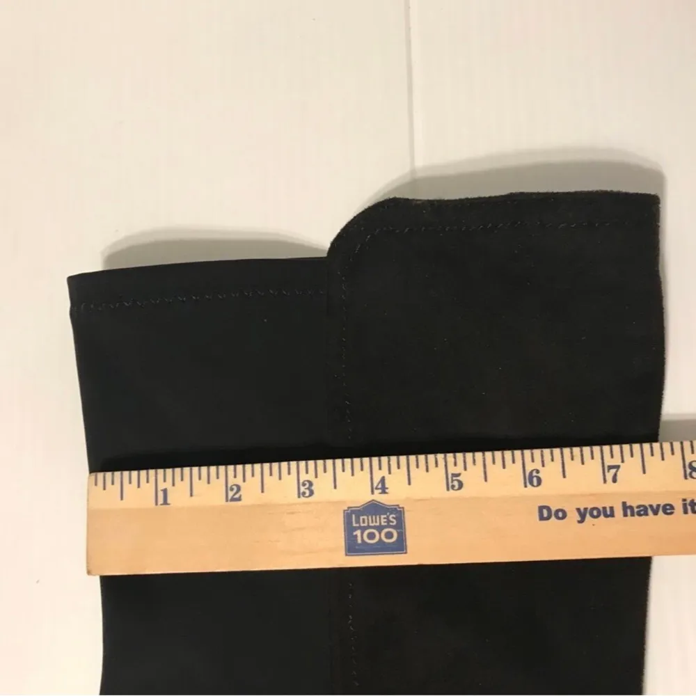 Wild Diva Lounge black faux suede over the boots heeled women size 10 - Image 12