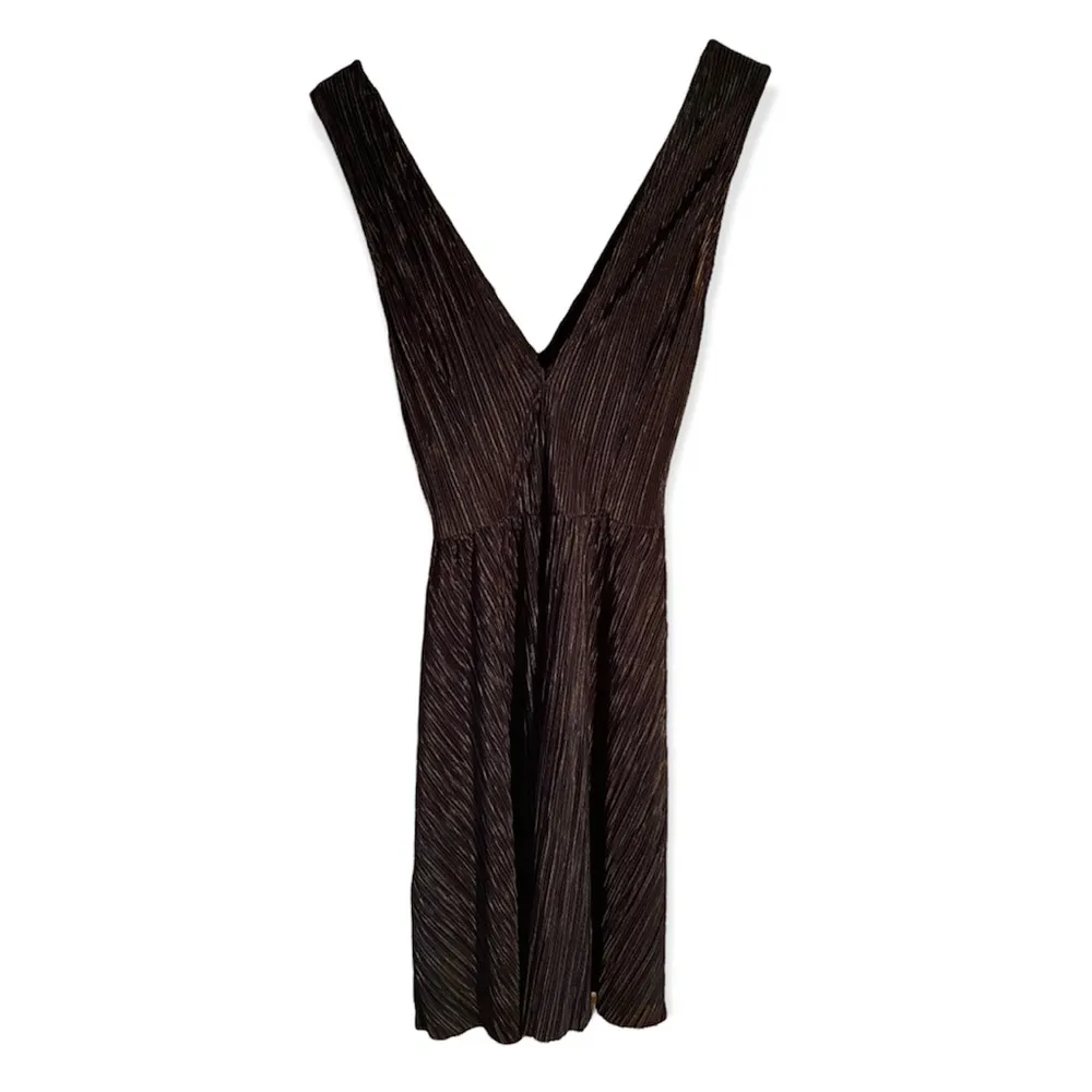 H&M Pleated Plunge Mini Dress Minimalist Black Size 2 NEW NWT - Image 5