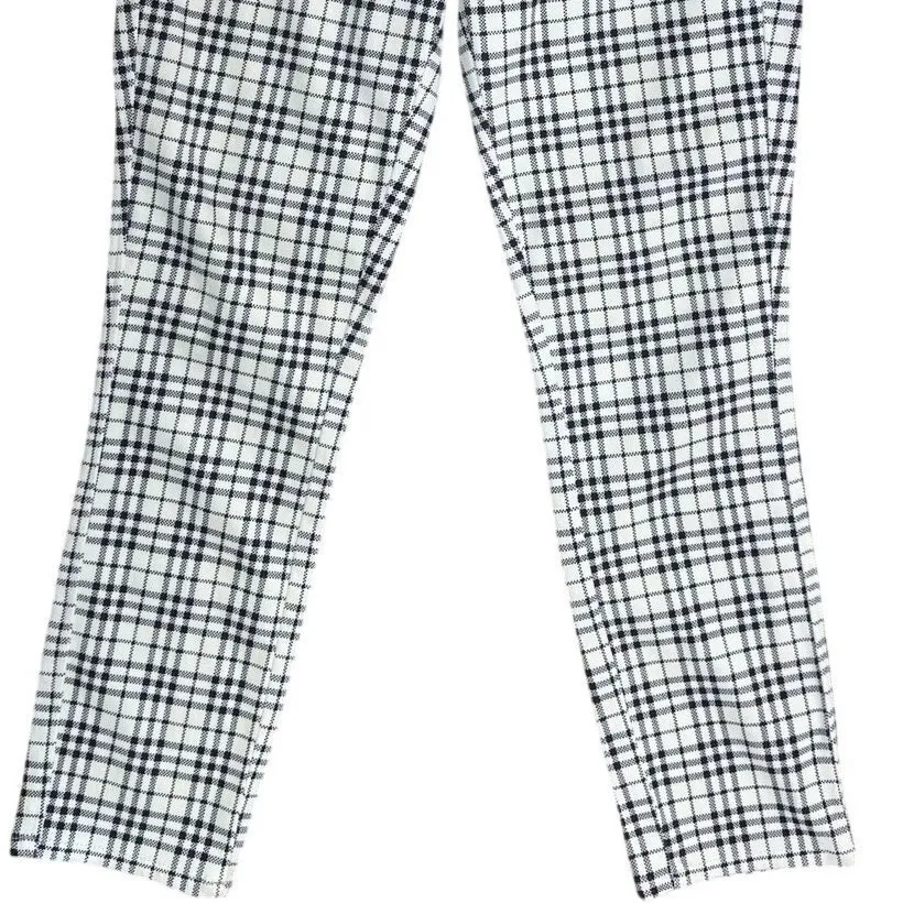 Uniqlo Plaid Pull On Leggings Knit Trousers Pants Size Small Cream & Black NWOT - Image 5
