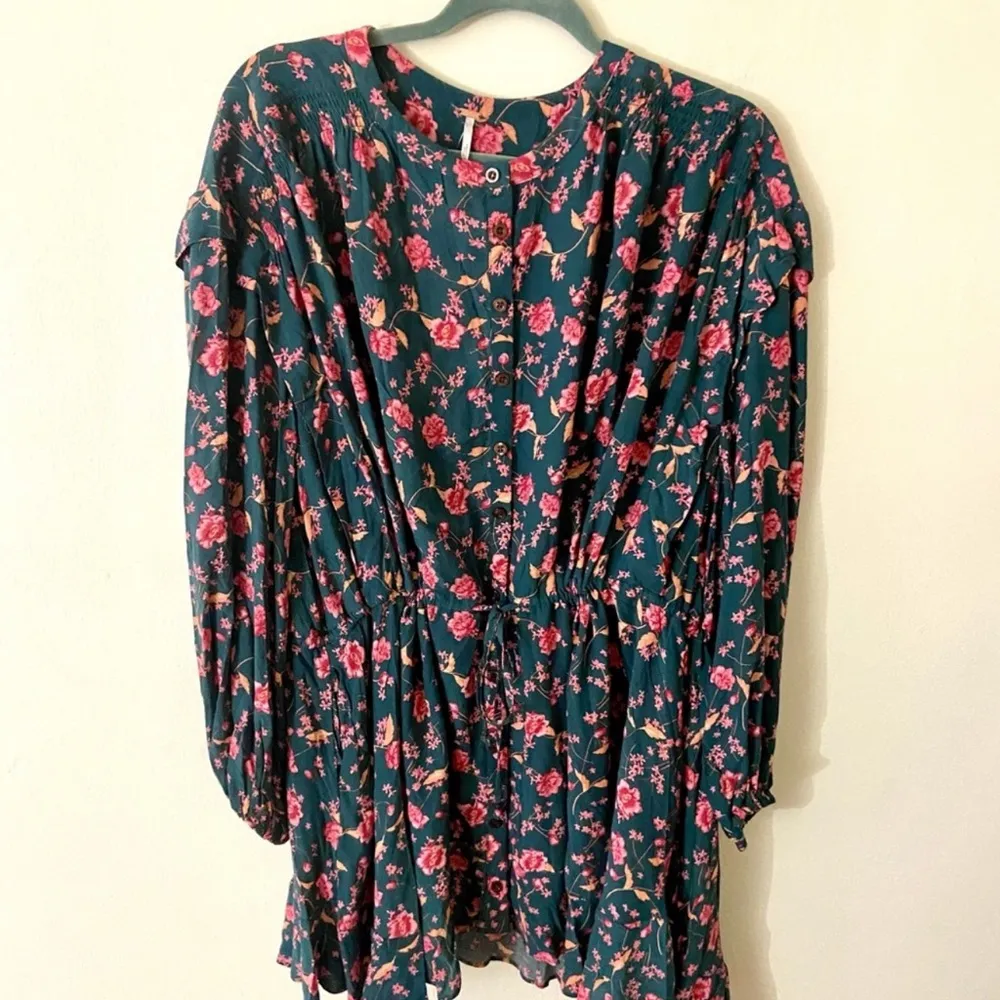 Free People Flower Fields Emerald Combo Dress - Image 9