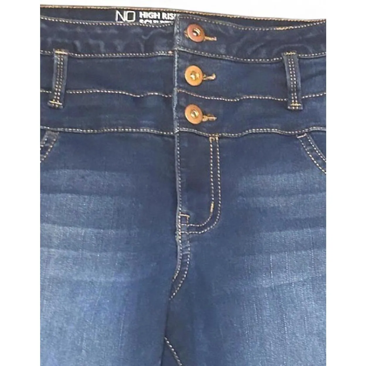 No Boundaries Blue‎ Skinny Jeans Juniors 13 High Rise Distressed Hem - Image 6