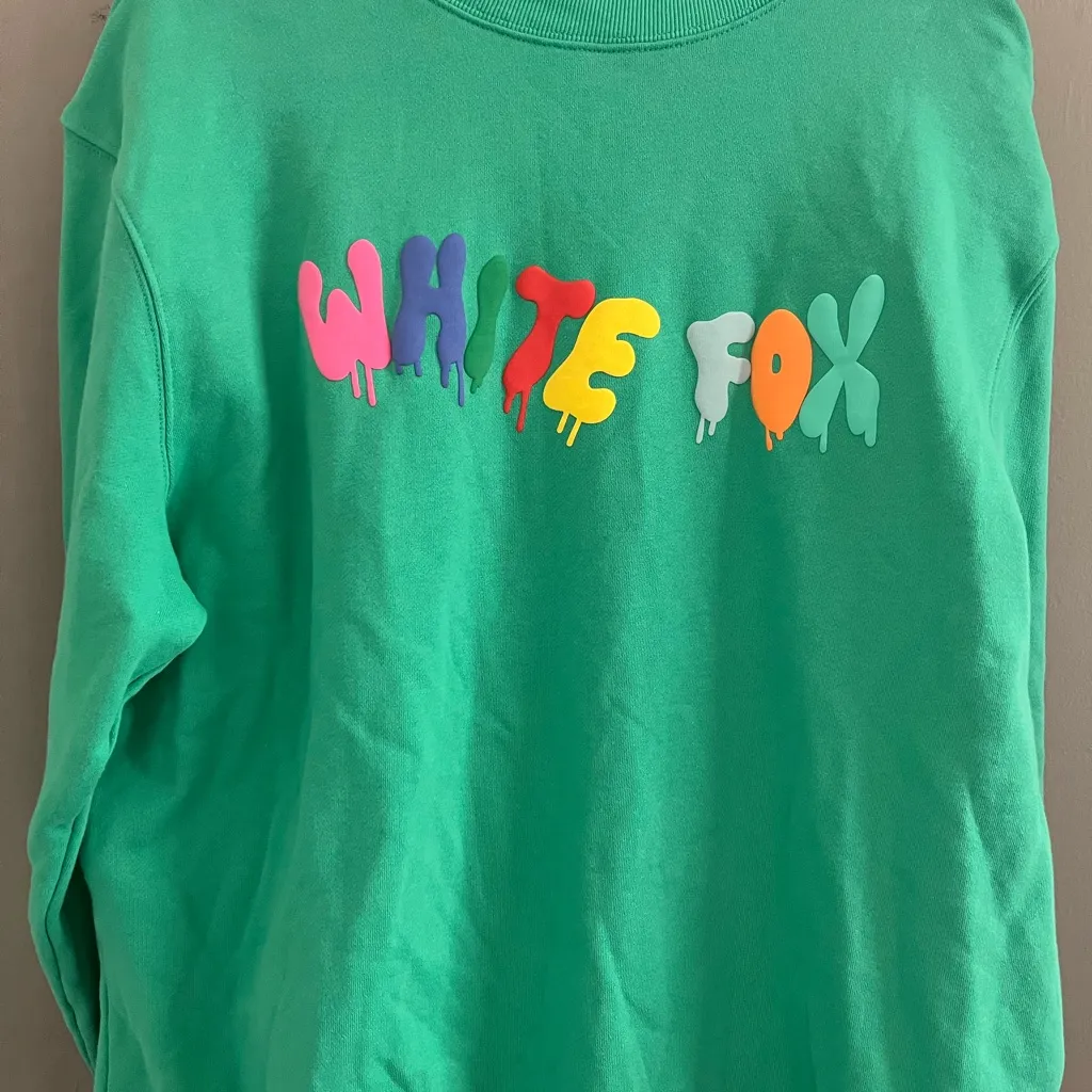 White Fox Boutique Teal Pullover Crewneck - Image 2