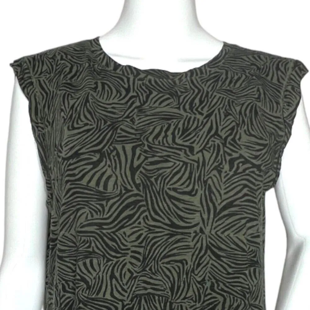 Sanctuary Dress Women Medium Green Fatigue Tigeress Easy Way Camo T-Shirt Casual - Image 4