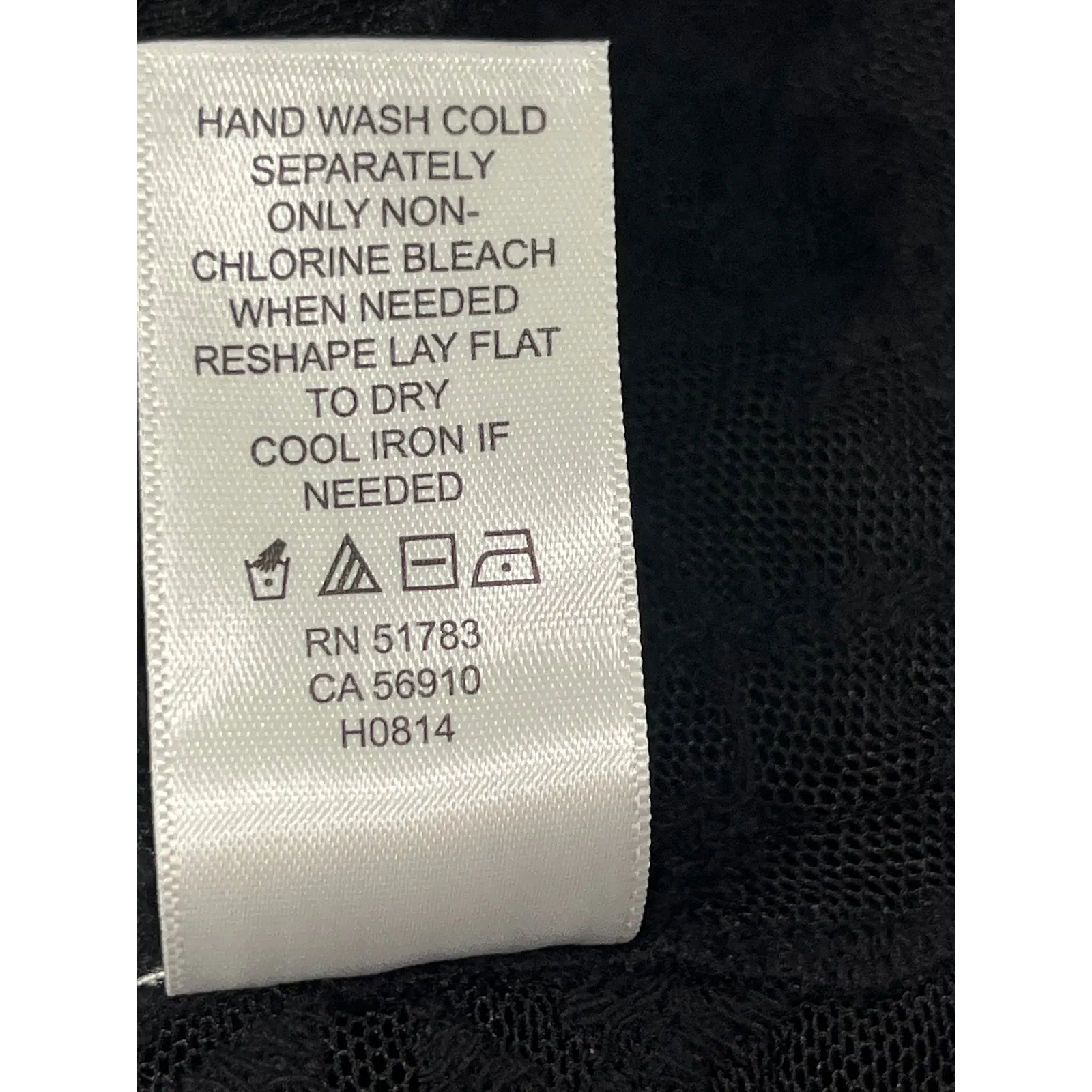 Maurice Black Lace Sheer Women Tunic Top 3/4 Sleeve  Layering Boho Chic M - Image 8