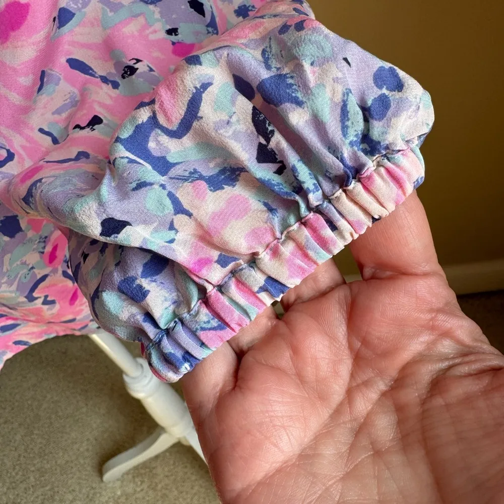 Elsa Silk Top in Coco Coral Crab Pink - Excellent condition - Image 4