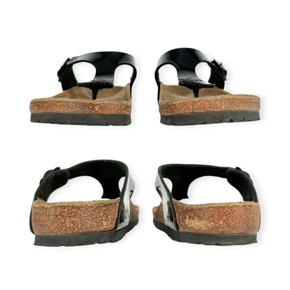 Birkenstock | Size 38 7-7.5 | GIZEH Patent Black Adjustable Buckle Thong Sandal - Image 6