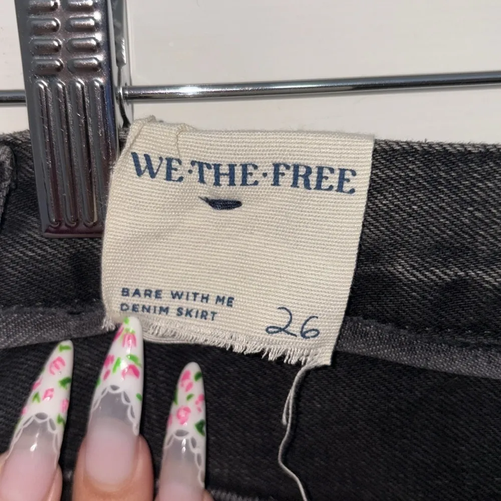 Free People We The Free Bare With Me Black Denim Skirt Size 26 - Image 8