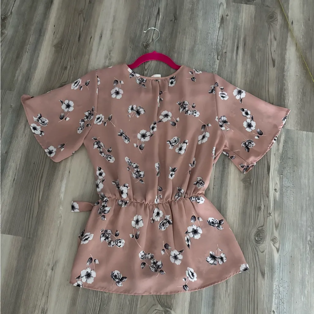 Sienna Sky Floral Wrap Blouse - Mauve - Image 2