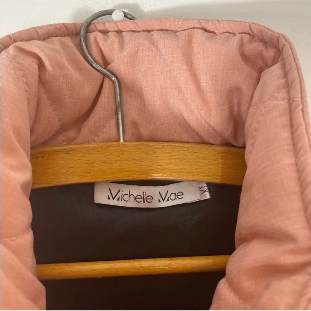 Michelle Mae Pink/Orange Puffer Quilted Vest Size XL NWOT Pink - Image 2