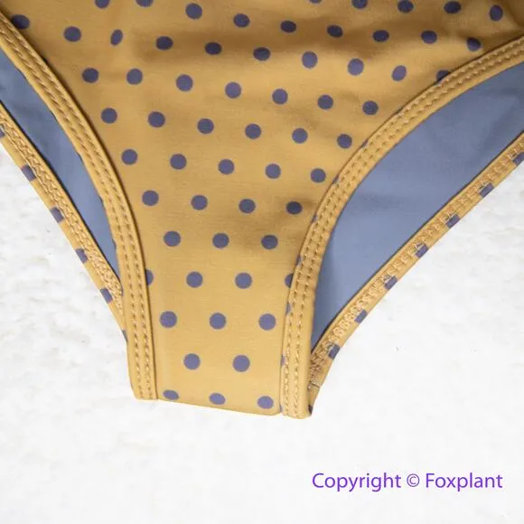 New! Belle the Label Free People Rae‎ polka dot bikini swim bottom, size S Brown - Image 3