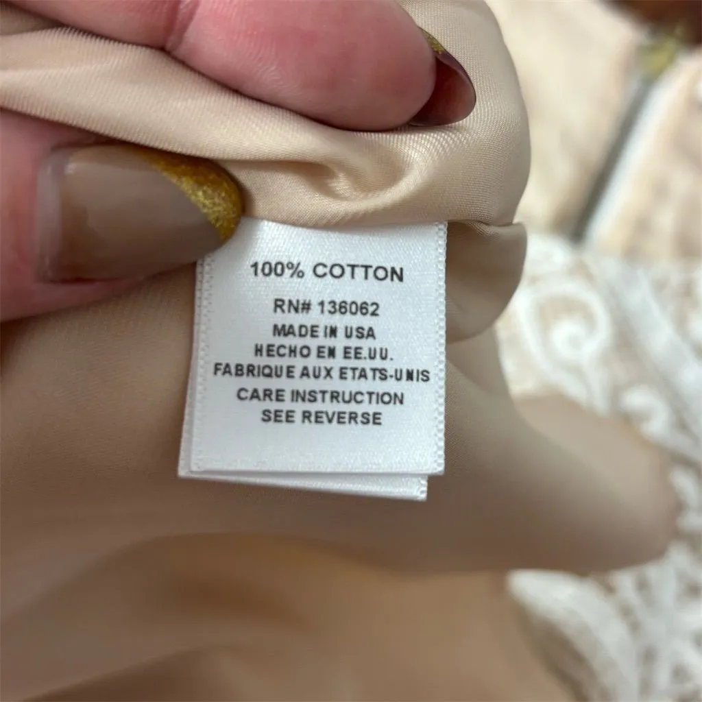 Lavender Brown Women's White Lace Mini Dress Sleeveless Party/Cocktail S‎ - Image 5