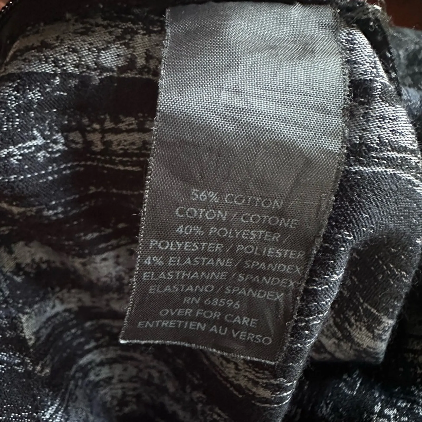 Donna Karan Stretchy Pants Pullon Artsy Abstract Blue Black Y2K City Chic - Image 7