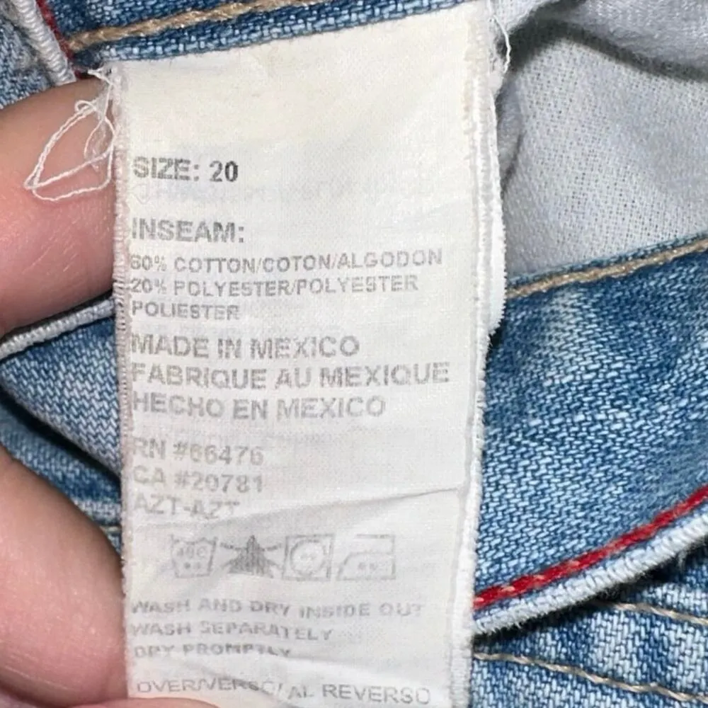 Vintage Tommy Hilfiger Stitched Flag Boyfriend Frayed Light Denim Shorts - Image 5