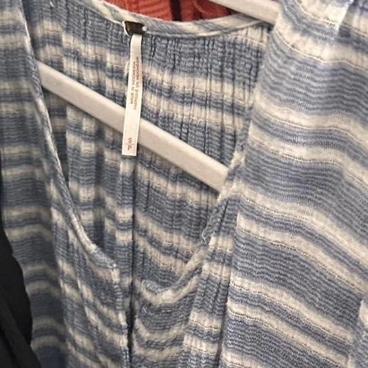 Free People Blue White Striped Babydoll Maxi Dress Coastal Boho Dream Small - Image 5