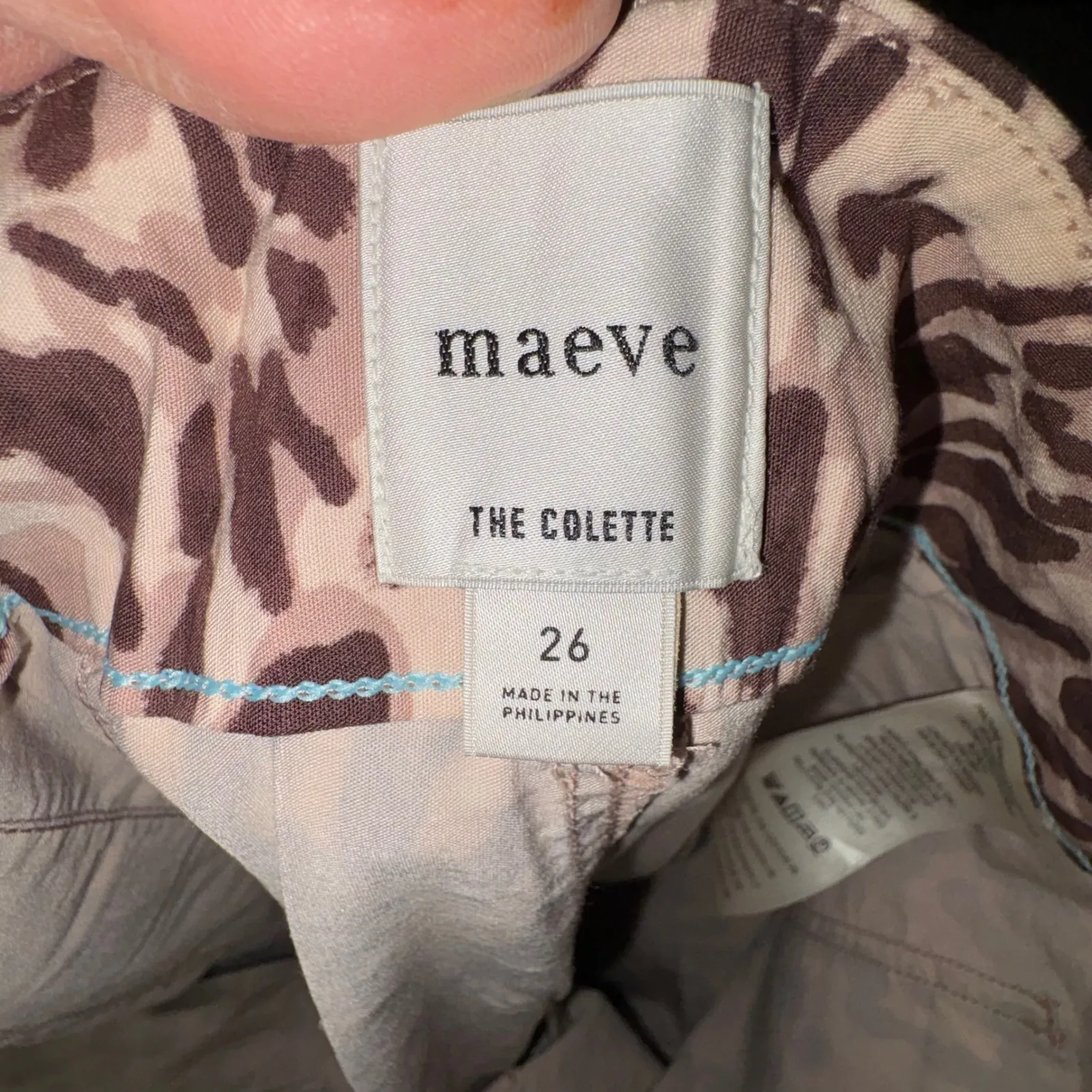 Maeve Colette animal print brown magic fabric crop Wide Leg Pants Anthropologie - Image 9