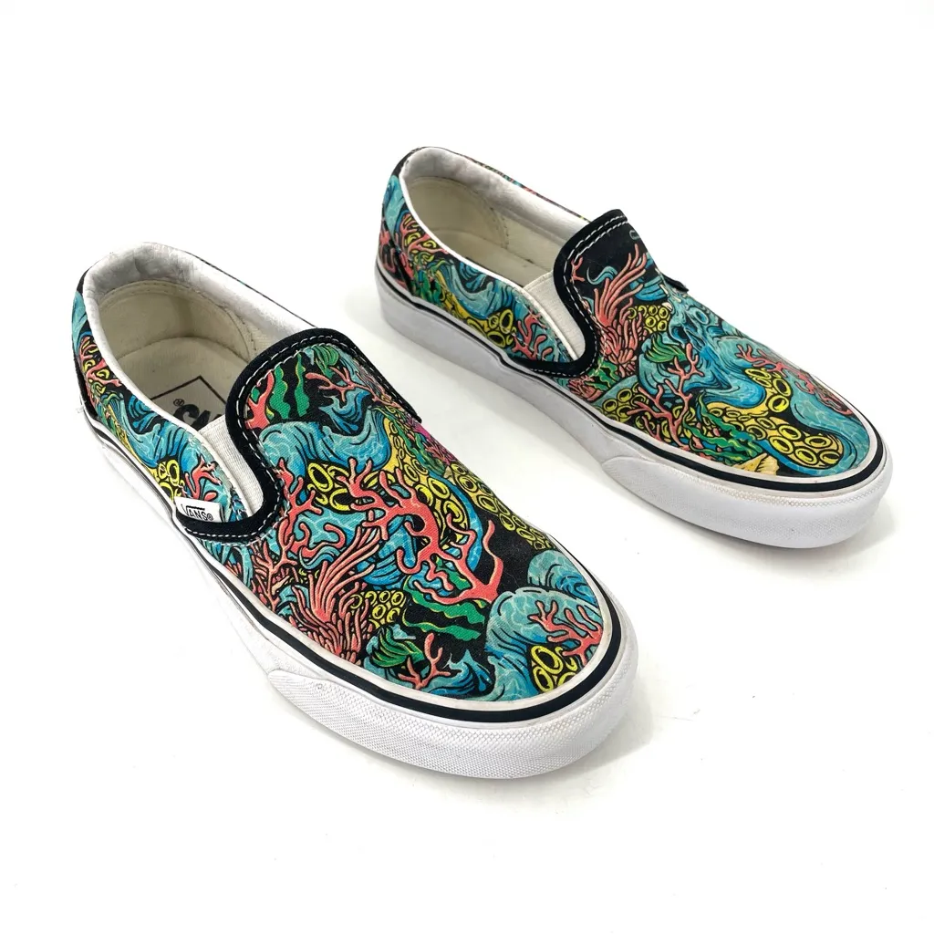 Vans Slip On Limited Edition Skull Spiked Octopus Ocean Coral Sneaker Shoe - Image 2