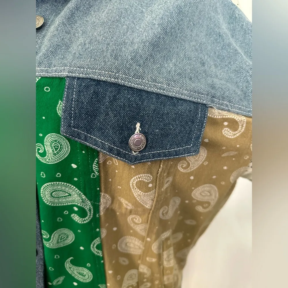 Signature8 Paisley Patchwork Denim Jacket (682) - Image 8