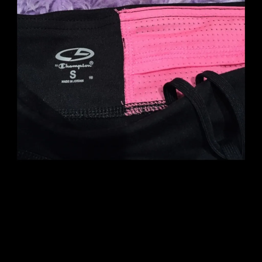 C9 by Champion Black & Pink Piping Workout Capri Leggings - Image 2