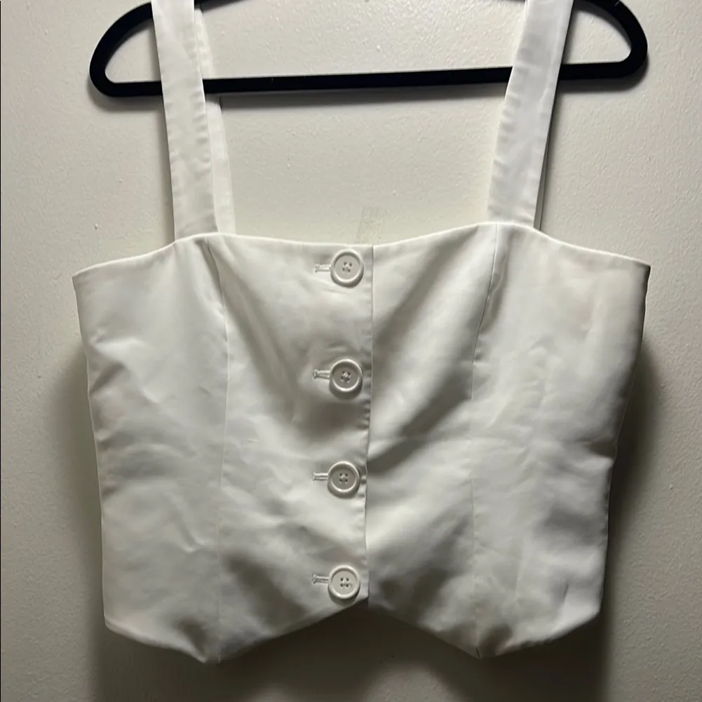 Amanda Uprichard White Button-Up Top - Image 3