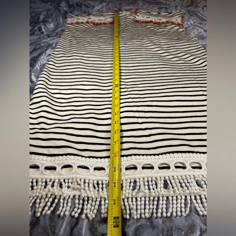 THML Cream W/ Navy Stripes Beach Coverup Small - Image 7