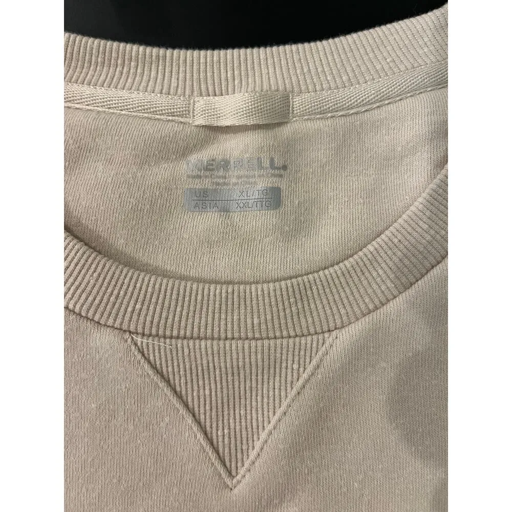 Merrell Women's Beige Crewneck Sweatshirt XL Embroidered Logo Casual Pullover - Image 7