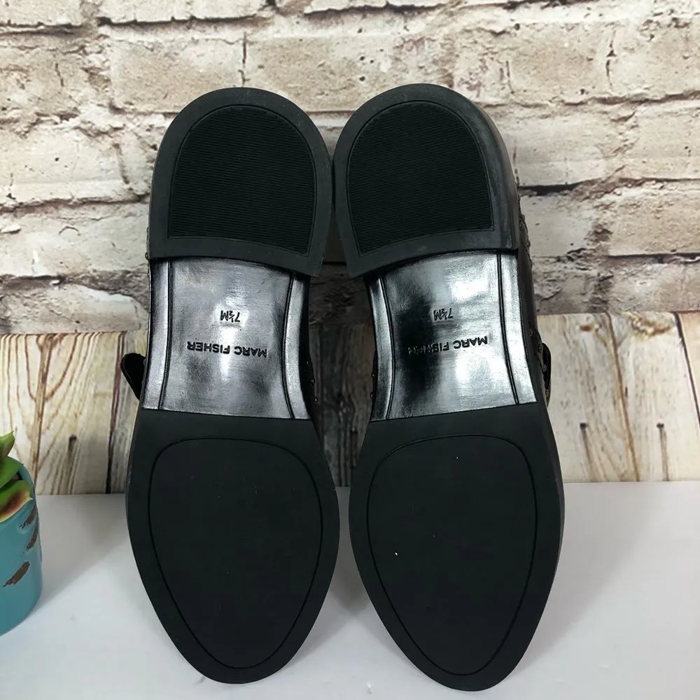 NEW Marc Fisher Bryleigh Dark Red Studded Oxford Loafers Women's Size 7.5 - Image 5