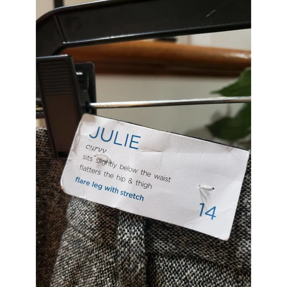 LOFT Julie Gray Flare Leg with Stretch Straight Leg Casual Dress Pants Size 14 - Image 6