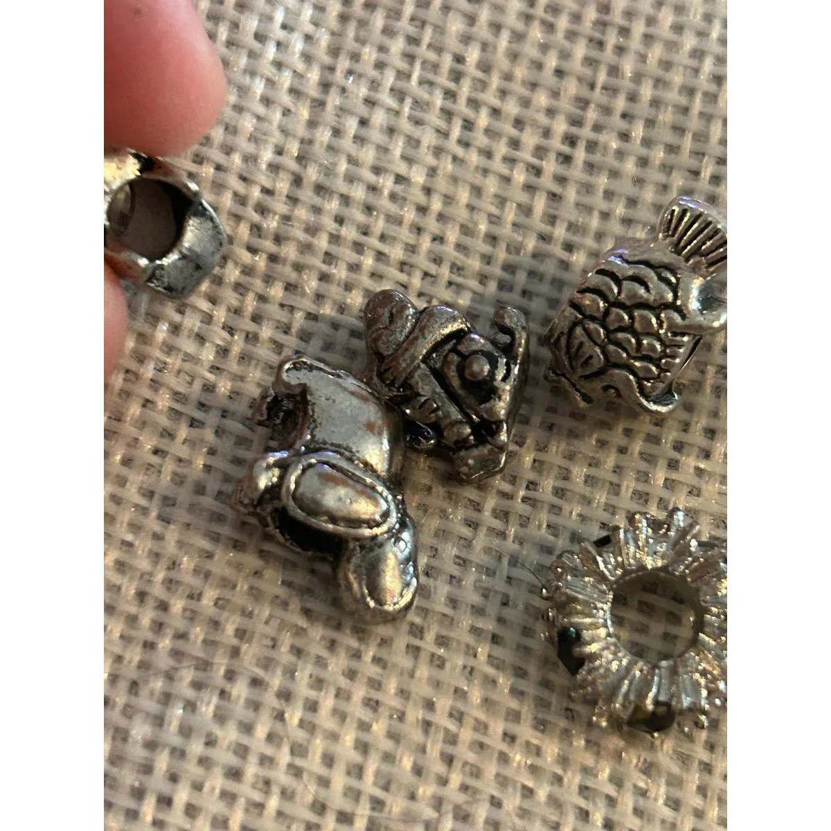 A497 charm bracket silver plated 5 pcs Gray - Image 2