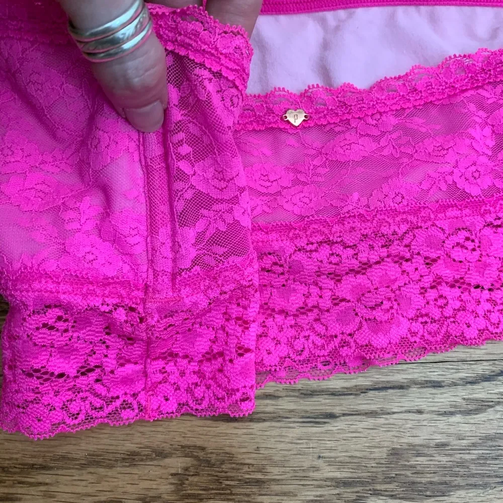 PINK VS | Hot Pink Bandeau Strapless Bra - Image 8
