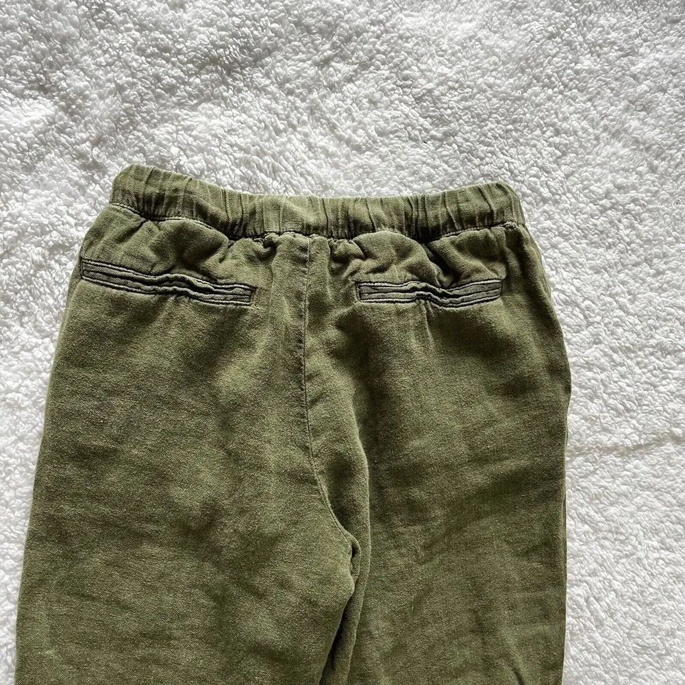 Zara Womens Pants‎ Joggers Sz XS Olive Green  Mid Rise Elastic Waist - Image 4