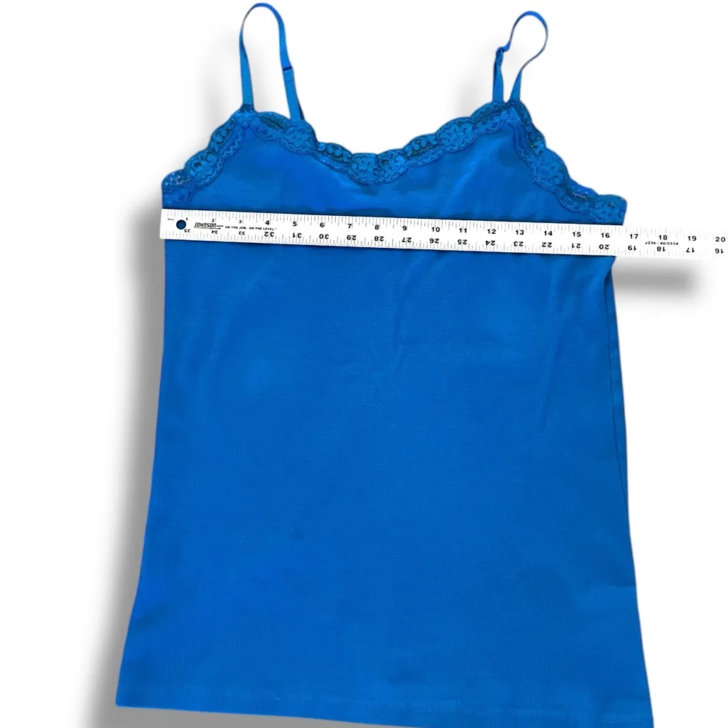 y2k lace fitted cami top XL Vampire Diaries Blue - Image 5