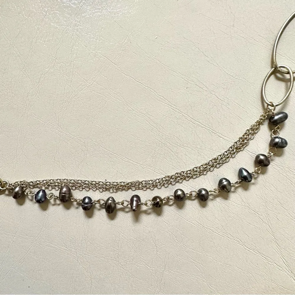 Gold tone freshwater Pearl necklace - Image 6