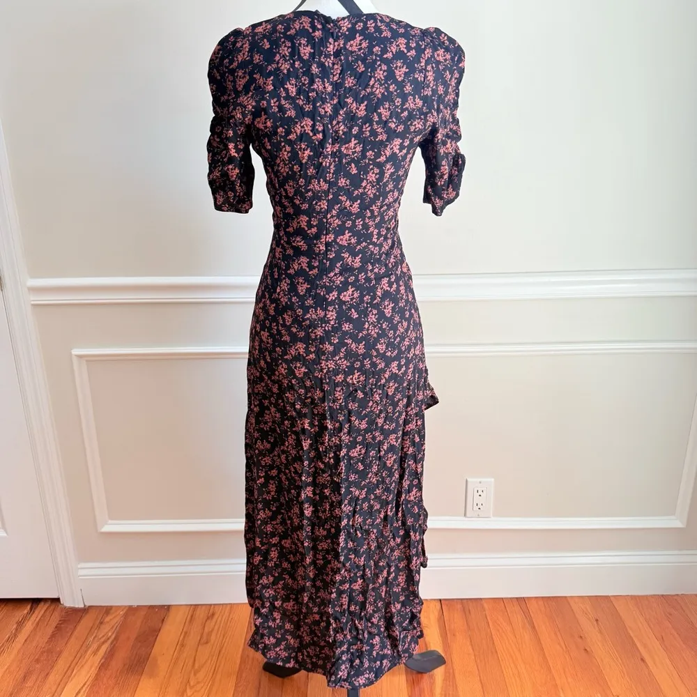 ✨ NWT HONEY PUNCH Prairie Serenade Black Floral Dress MIDI size Small - Image 5