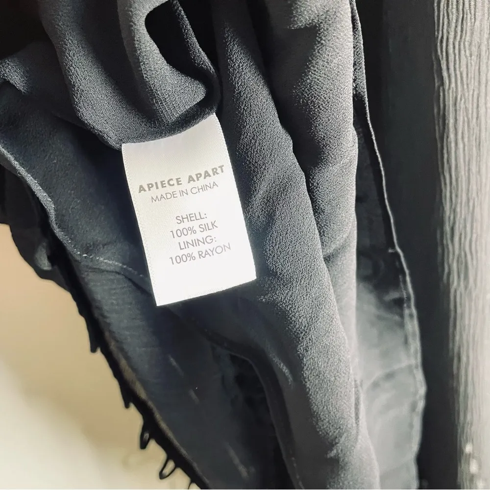 Apiece Apart La Sierra Silk Shift Dress Black size XS - Image 15