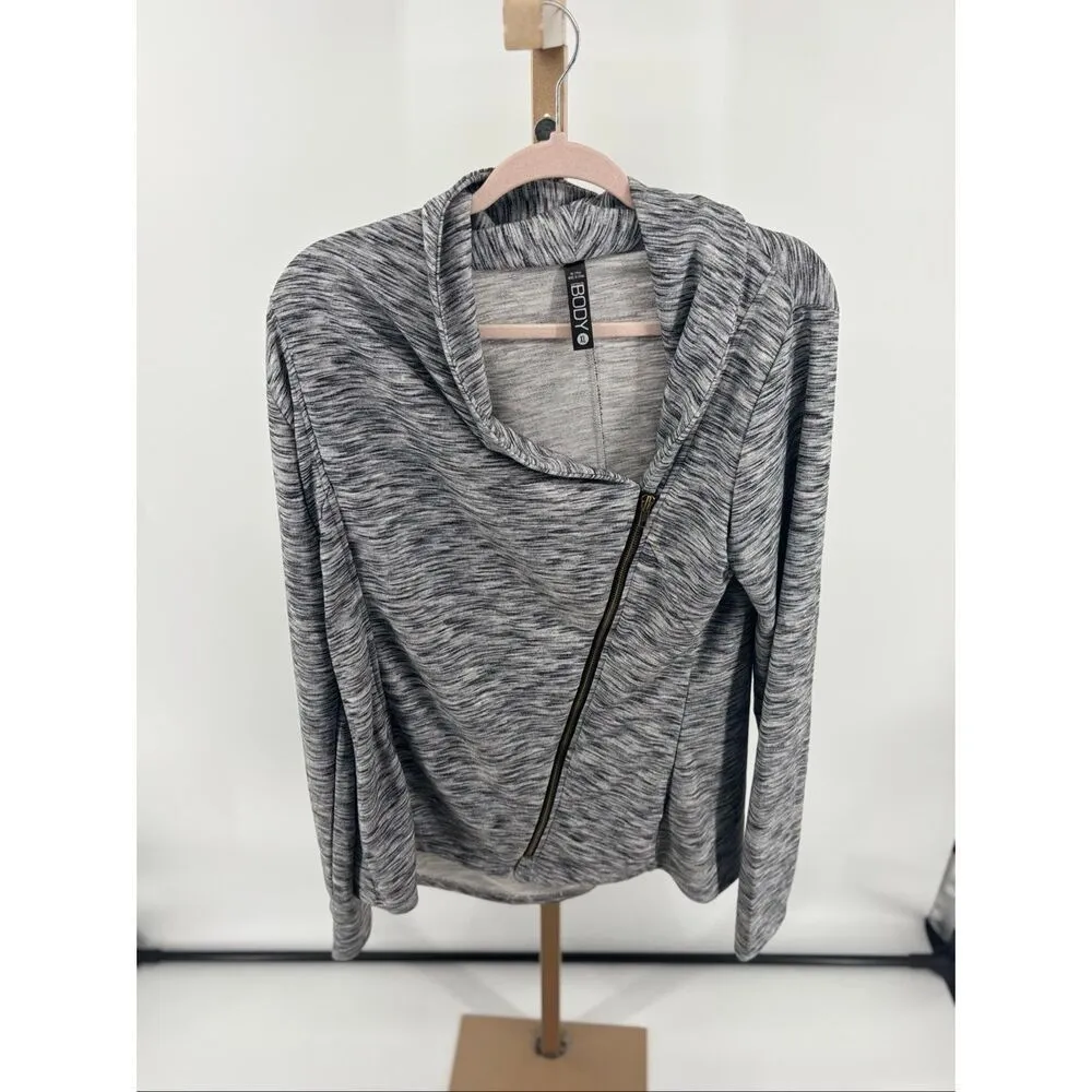 Cotton On Body Gray asymmetrical zip up jacket womens size XL - Image 9