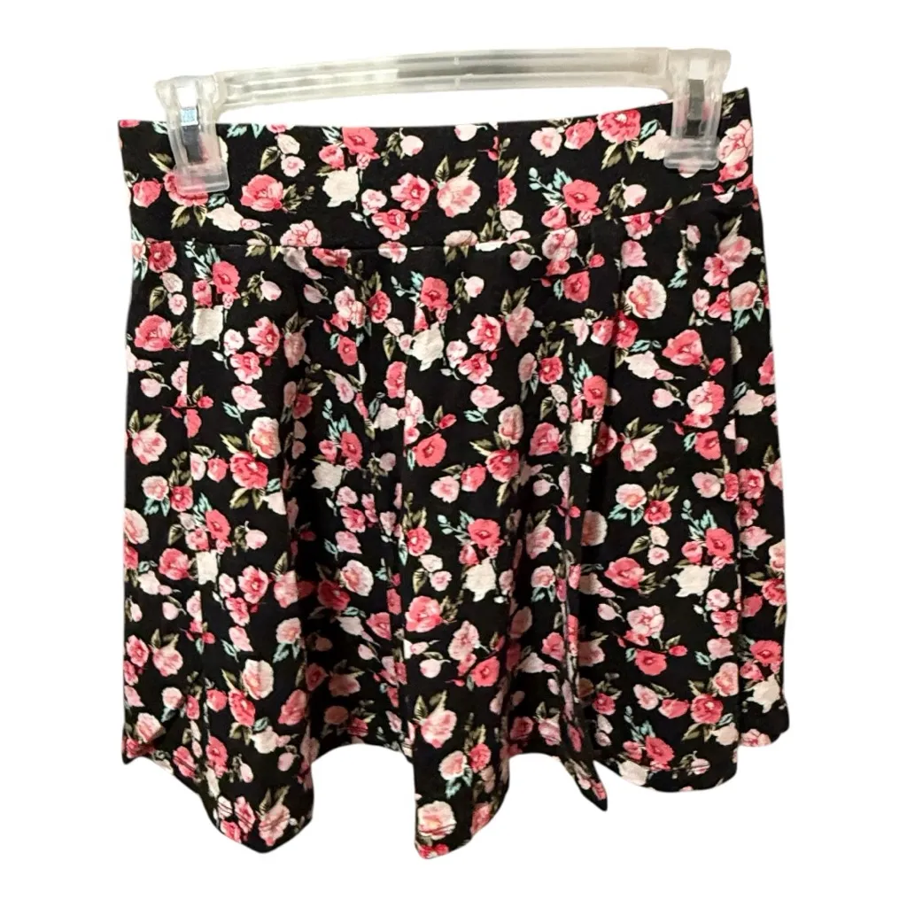 Charlotte Russe Vintage Medium Floral Skirt Black Cottage Core Skater Y2K - Image 4