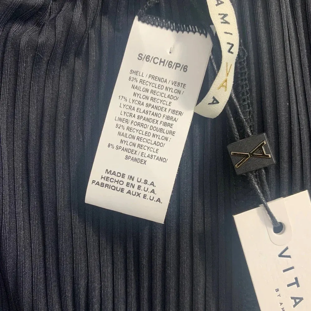 Vitamin A Balloon Rib Jumpsuit Black‎ Pleated Tie Strap Size Small - Image 13