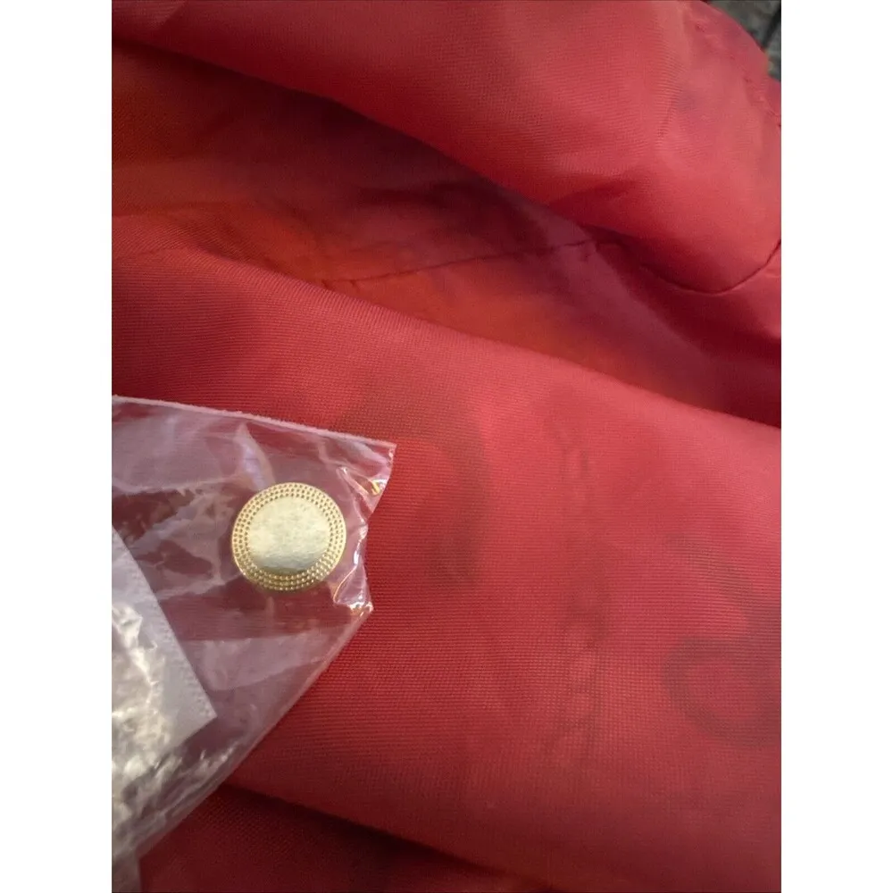 Talbots Red Blue Novelty Anchor Print Ruffle Neck Shift Dress Size 6 Gold Button - Image 8