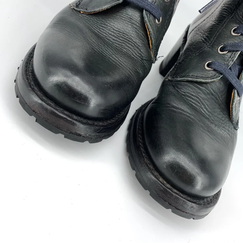 FRYE Sabrina 6G Lace Up Leather Boot Black/Blue 7.5 - Image 5