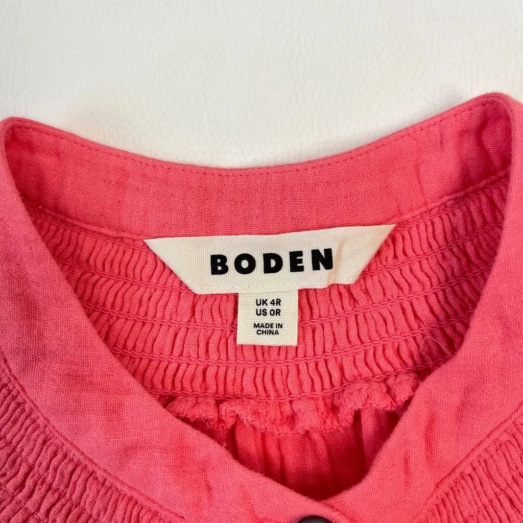 NWOT Boden Ada Double Cloth Cotton Pink Shirt Dress Size 0 Knee Length - Image 10